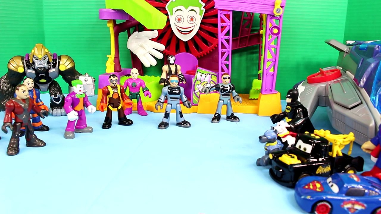 Imaginext Batman & Superman Team Up WIth Disney Pixar Cars Lightning McQueen Mater Krypto Ace Dog