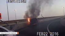 Cop Pulls Man Out of Vehicle Moments Before It Bursts Into Flames
