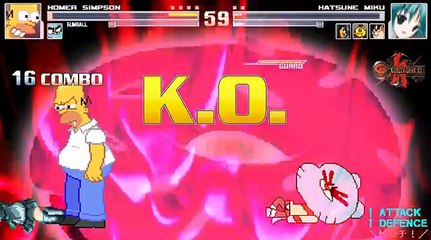 FS MUGEN Episode #36:Homer and Gumball VS Hatsune Miku/Goku/Pac-Man/Scorpion