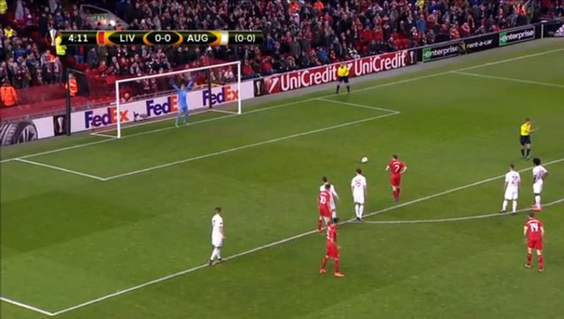 James Milner Goal - Liverpool 1-0 Augsburg 25.02.2016