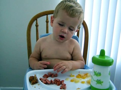 Sleepy Baby Blake Falling asleep while eating Lunch funny