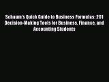 PDF Schaum's Quick Guide to Business Formulas: 201 Decision-Making Tools for Business Finance