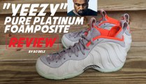 Nike Air Foamposite Pure Platinum Yeezy Sneaker Review With Comparison To Kanye's Shoe   Glow Test With Dj Delz
