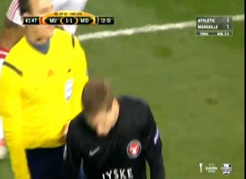 Mata Penalty MISS Manchester United 1 - 1 Midtjylland Europa League 25-2-2016