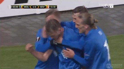1-0 Eirik Hestad Goal HD - Molde v. Sevilla 25.02.2016 HD