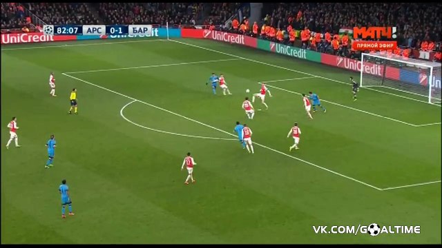 Арсенал - Барселона 0_2. Гол Месси (дубль с пенальти)