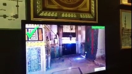 حضور اکرم ﷺ کے روضۂ مبارک کا اندرونی منظر