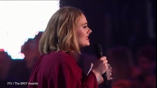 Adele breaks down in tears at the BRIT awards 2016
