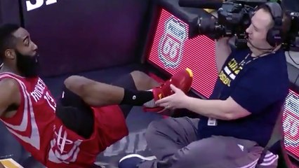 James Harden Just Misses Stomping on Cameraman’s Nuts