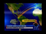 Ecuador cerró el 2015 con una balanza comercial negativa