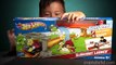 ANGRY BIRDS VS. MARIO KART! Angry Birds Hot Wheels Slingshot Launch Review & Demo