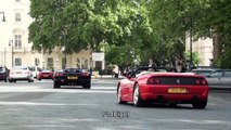 Supercar Convoy in London - Ferrari 458 430 16M Scuderia LP570-4 SL Muira XJ220 599 Lamborghini