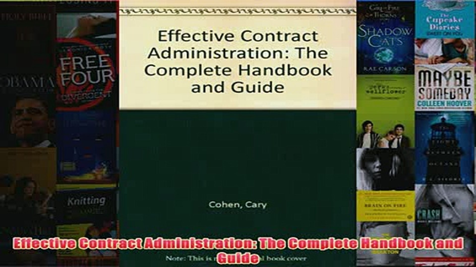 Download Handbook The Effective Complete  Administration Guide FULL Contract PDF FREE and