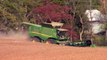 4 John Deere S680 Combines Harvesting Soybeans