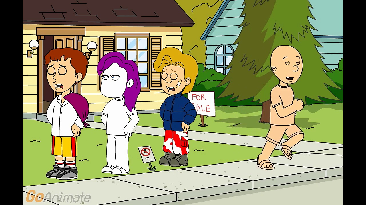 Caillou runs away naked and gets grounded