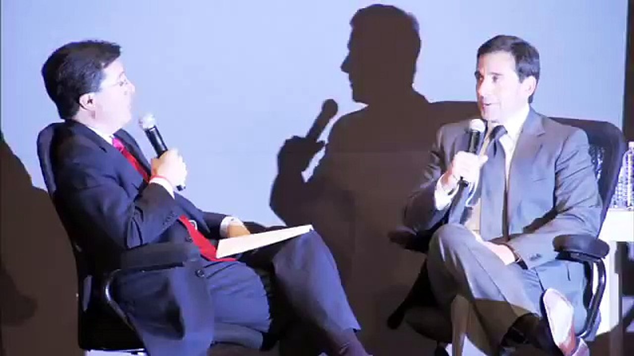 Colbert & Steve Carell sing the national anthem  In great harmony