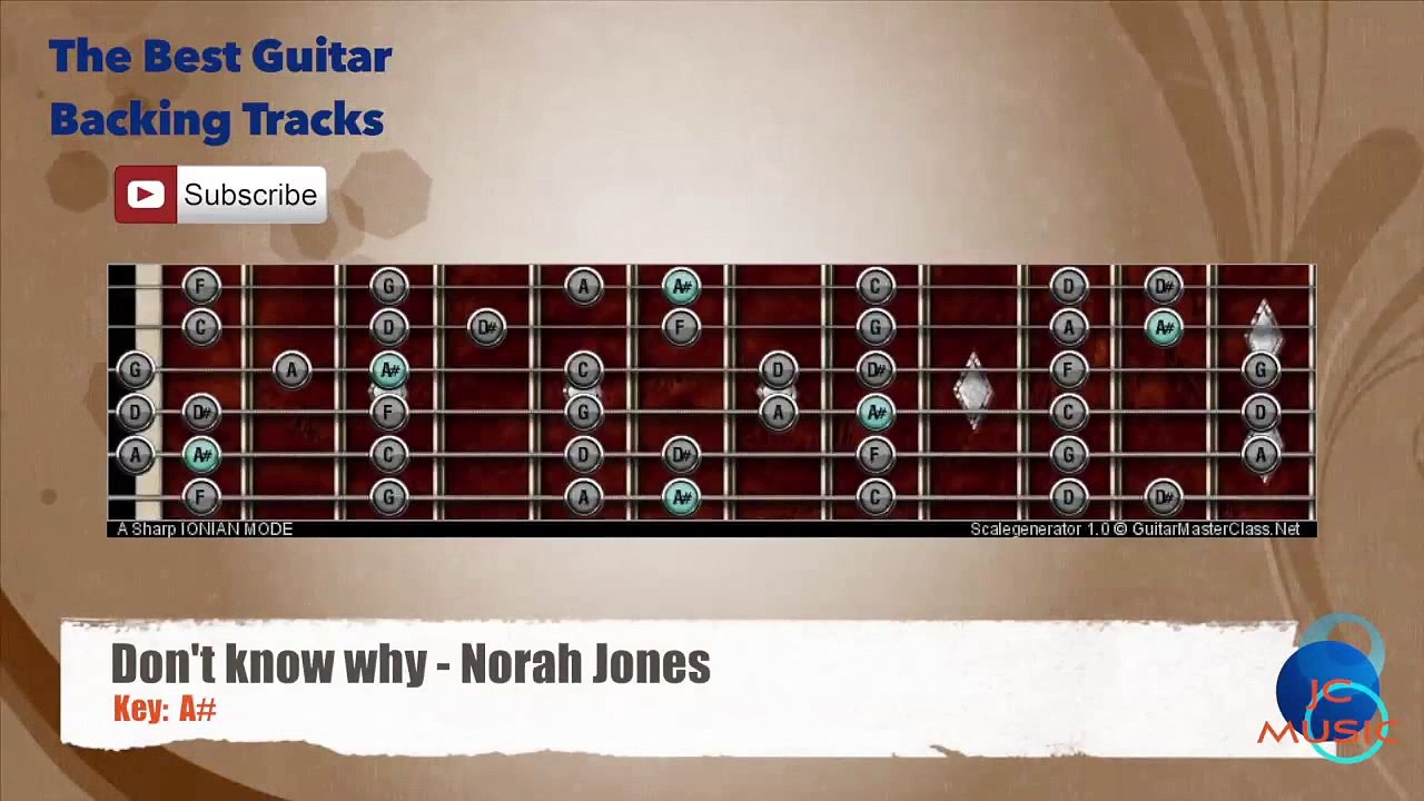 Don't Know Why - Norah Jones Guitar Backing Track with scale chart