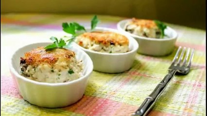 Жульен из креветок и крабовых палочек