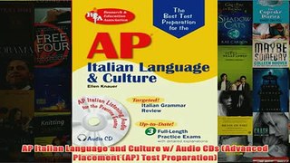 Download PDF  AP Italian Language and Culture w Audio CDs Advanced Placement AP Test Preparation FULL FREE