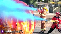 Worlds Biggest FIREBALL Surprise Egg! Firetruck Alarm + Best Top Toys HobbyKidsTV