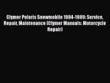 Book Clymer Polaris Snowmobile 1984-1989: Service Repair Maintenance (Clymer Manuals: Motorcycle