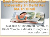 Distance Learning MA In Hindi 8010000200 - Admission In Distance Universities