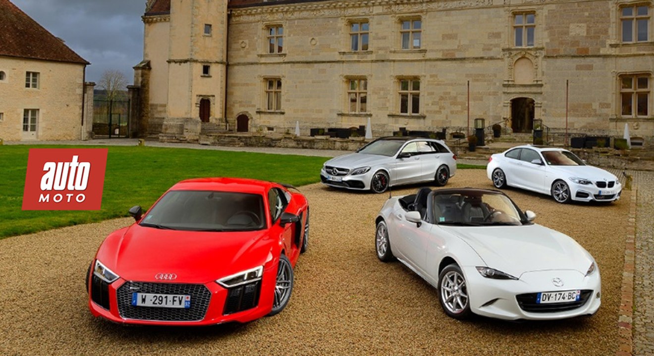 Achat plaisir de 25 à 200 000 € : notre sélection (Mazda MX-5, BMW M235i, Mercedes-AMG C63, Audi R8)