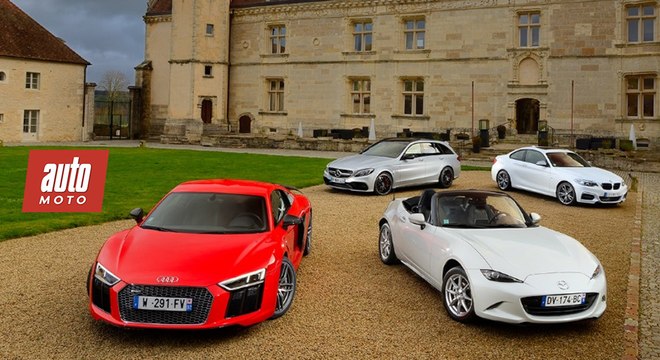 Achat plaisir de 25 à 200 000 € : notre sélection (Mazda MX-5, BMW M235i, Mercedes-AMG C63, Audi R8)
