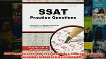 Download PDF  SSAT Practice Questions Practice Tests  Exam Review for the Secondary School Admission FULL FREE