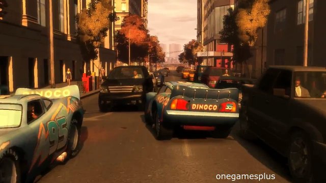 Dinoco McQueen Сontinuing Crash test Fourteen jumps Disney car game GTA IV