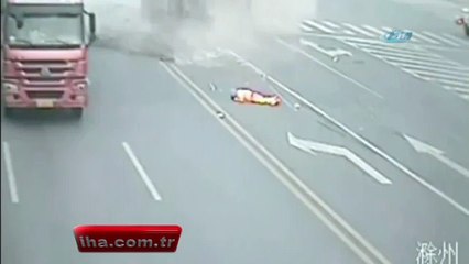 Önce çarptı sonra yan yattı