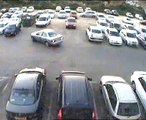 car crash in parking