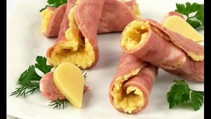 Закуска из ветчины с сыром