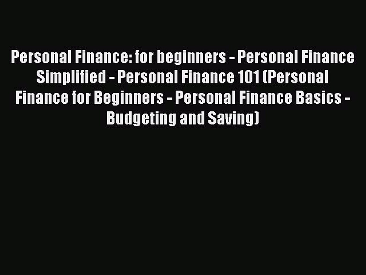 ⁣Read Personal Finance: for beginners - Personal Finance Simplified - Personal Finance 101 (Personal