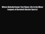 Read Where Nobody Knows Your Name: Life in the Minor Leagues of Baseball (Anchor Sports) PDF