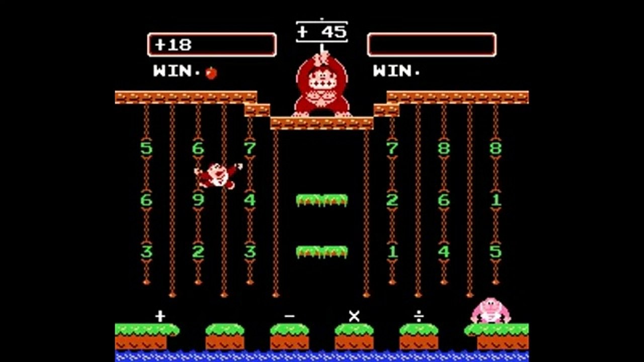 Donkey Kong Jr. Math (Nintendo NES) - gameplay