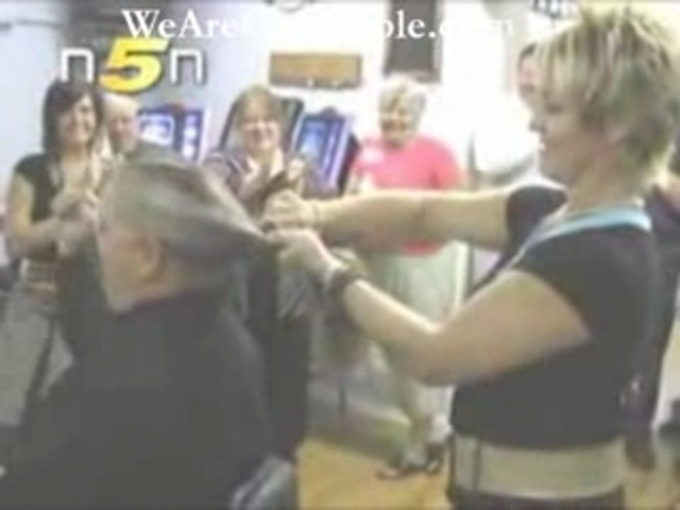 Person Shaving Head for Charity