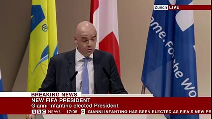 I want to work with all of you...to restore and rebuild a new era in Fifa - Gianni Infantino