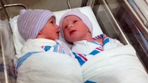 Newborn twins talking to each other