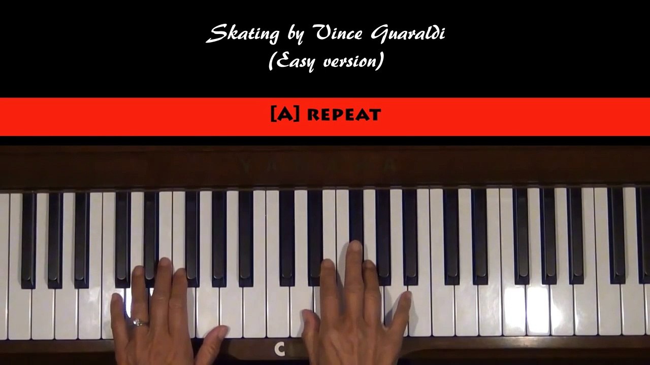 Skating by Vince Guaraldi Piano Tutorial SLOW v.1
