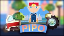Camión de Bomberos - Pipo y su grúa | Dibujo animado como Minecraft