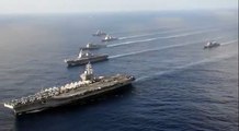 Japanese Ships Steam Alongside US Aircraft Carrier USS Ronald Reagan