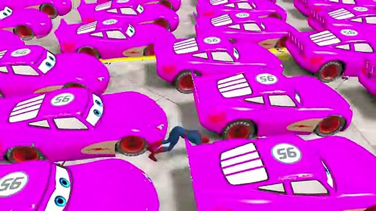 100 MCQUEEN PINK COLOR with Spider Man and Wheels on the Bus Nursery Rhymes