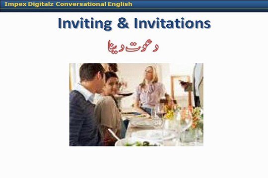 Learn English Language and understand basic English speaking in Urdu 23. Invitations