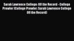 [PDF] Sarah Lawrence College: Off the Record - College Prowler (College Prowler: Sarah Lawrence