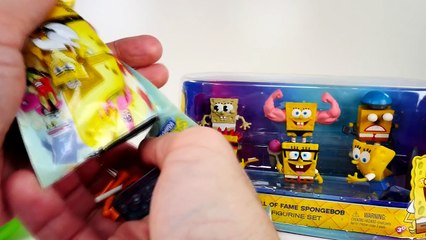 Hall Of Fame SPONGEBOB SQUAREPANTS Figurine Set + Play Doh Surprise Egg Opening | Fun Toy Videos