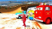Minions & Disney PIXAR cars Mater Pilot and Red Fire Truck Ironman Nursery Rhymes Childrens Songs