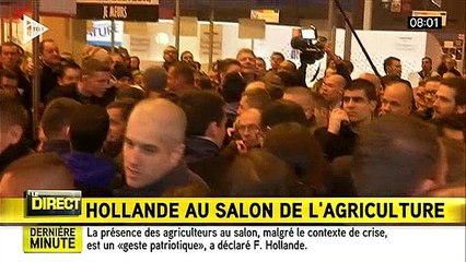 Download Video: Salon de l'agriculture: Les images de François Hollande face aux manifestants qui scandent 