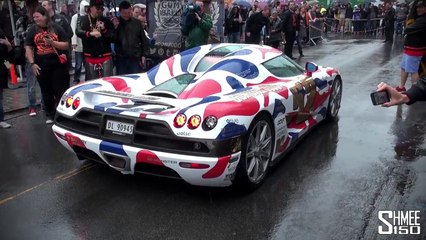 Koenigsegg CCXR Revs and CCR Burnout at the Gumball 2013 Start