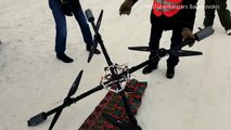 Drone Snowboarding Across Latvian Airbase
